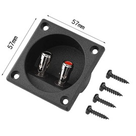 Joyzan Speaker Box Terminal, 2 Way Binding Post Round Subwoofer Board Power Cup Plates Double Mounting Holes Kits Screw Spring Connectors Acoustic Component Repalcement Plug DIY Car Stereo Home Audio