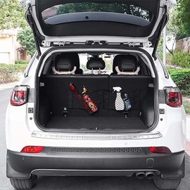 XURJUMI Boot Net Bag, 50 x 25 cm Organiser Net with 2 Velcro for Car Storage and Storage, Car Accessories Interior