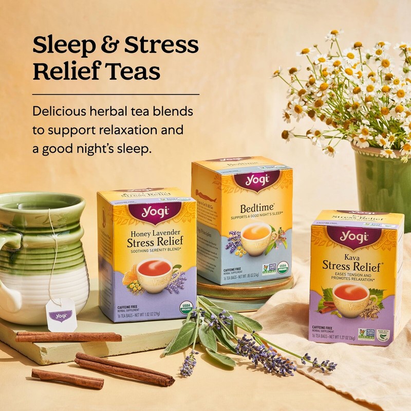 Yogi Night Time Tea Variety Pack 16 Count Relaxation Stress