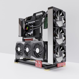 DALAIBUKESI DIY Aluminium Pc Open Case Computer Chassis Test Bench Support Water Cooling Support Server chassis Support Itx Matx Atx Eatx (4.E-ATX), silvery