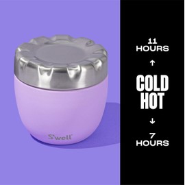 S'well Eats Stainless Steel Food Bowls, 21.5oz, Lilac, Triple-Layered Vacuum-Insulated Containers Keeps Food Cold for 11 Hours and Hot for 7 hours, Condensation Free, BPA Free