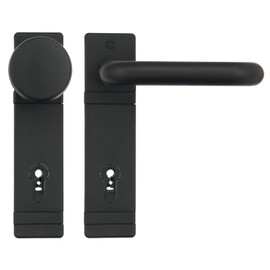 DOMOFERM Handle Set Black for UT Doors Change Fitting Button / Handle Short Plate PZ
