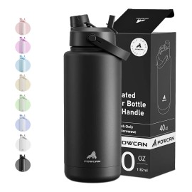 Powcan Taza Térmica 40oz Con Pajita 2 En 1 Y Tapa Con Pico