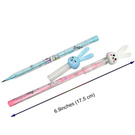 Lopenle 12PCS Cute Bunny Non-Sharpening Pencils Stackable Pencils Easter Rabbit Pencils Stationery With 64 Replacable Nibs For School Students Office Supplies.