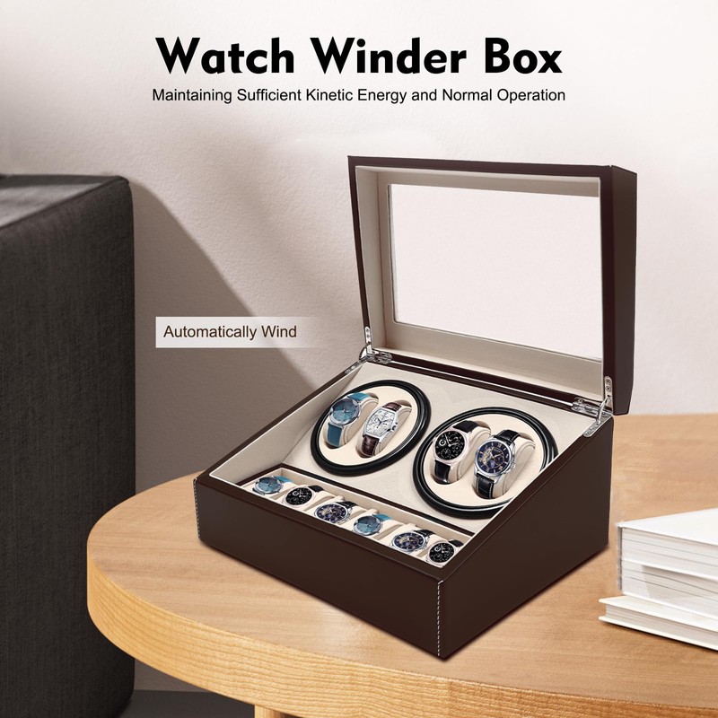 BIXIBIN Automatic Watch Winder Box, Luxury Storage Case for Mechanical