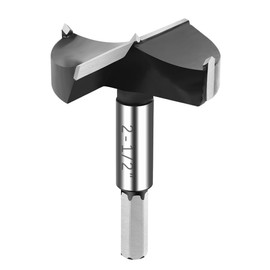 NICAVKIT 2-1/2 Inch Carbide Forstner Drill Bit, Carbide Tipped Forstner Bit for Hard Wood, Wood Drilling Bit Hinge Cutter Tool Kit for Plywood Plastic