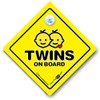 Twins On Board Car Sign, Baby on Board Sign, Suction