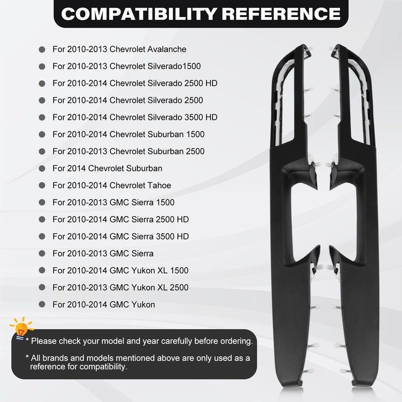 80994 Front Driver & Passenger Side Door Armrest Handle Compatible