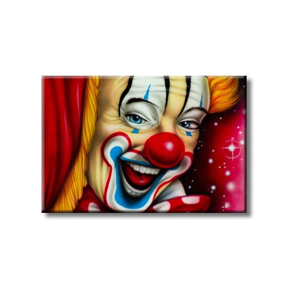 Happy Smiling Clown Unique Picture on Stretched Canvas, Wall Art