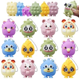 12 PCS Party Favors for Kids, 3D Animals Pop Fidget Toys, Silicone Bulk Suction Toys, Goodie Bags Stuffers, Pinata Stuffers Carnival Prizes, Birthday Party Gifts Classroom Treasure Box Toys