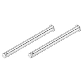 sourcing map 2Pcs 10mmx100mm Single Hole Clevis Pins, 304 Stainless Steel Flat Head Single Hole Clevis Pins for Mechanics Repair, Furniture Installation, Industrial Equipment, DIY (Silver)
