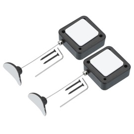 PATIKIL 3,3 ft ausziehbares Fernbedienungskabel, 2er-Pack Sicherheitskabel mit Doppelseitigem Klebeband & Schraube für TV-Fernbedienung Gaming-Controller, Schwarz (Gebogener Gummideckel)