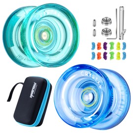 MAGICYOYO Responsive Yoyo for Kids K2 PLUS, Yo-Yo for Beginners with Dual Use, Non-Responsive Bearing for Advanced + Bearing Remover + Bag + 5 Yoyo Strings (Green)