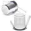 WANGCL Stainless Steel Tea Strainer Sitting in Cups with Folding