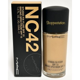 MAC Studio Fix Fluid Foundation SPF15 Shade NC42 Medium Beige 1oz / 30ml