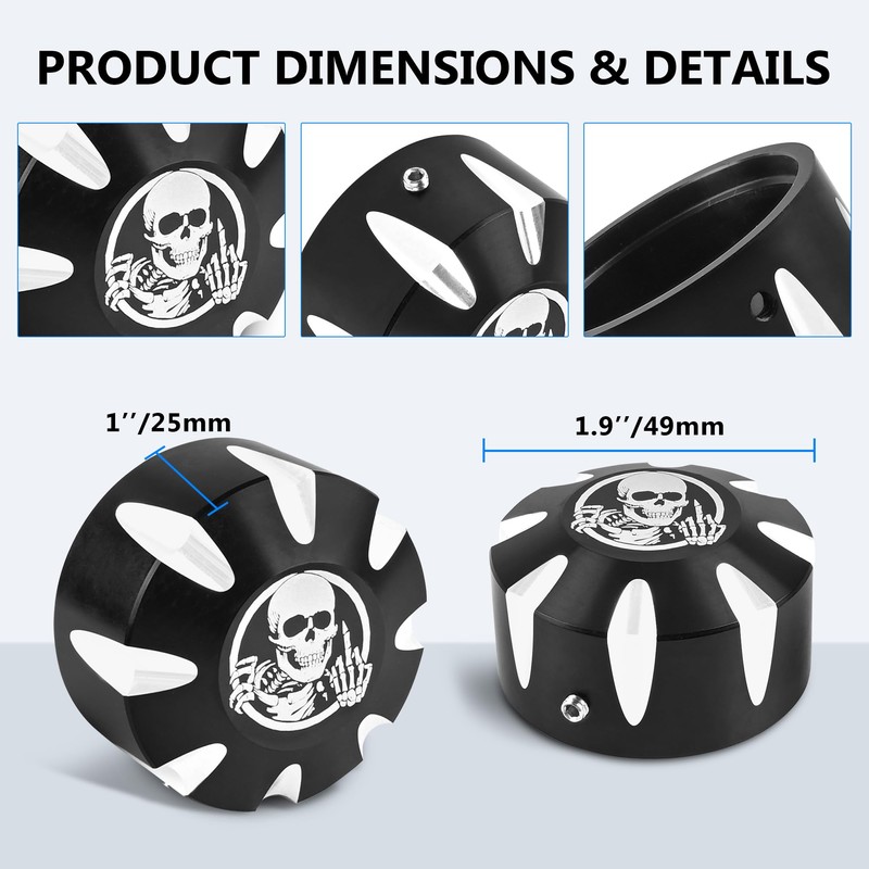 BAKAFOH CNC Aluminum Front Wheel Axle Nut Covers Caps For