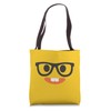 Nerd Emoticon Buck Teeth Nerd Glasses costume Tote Bag
