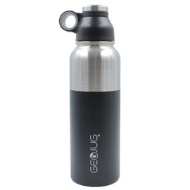 GEOJUG Stainless Steel Vacuum-Insulated Water Bottle (40-Oz.; Black)