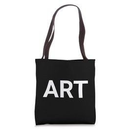 ART Typography Design Bold White Letters Minimalist Word Tote Bag