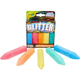 Crayola Outdoor Chalk, Glitter Sidewalk Chalk, Summer Toys, 5 Count