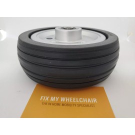 Pride Jazzy 6"x2" Silver Rim Rear Caster Assembly WHLASMB2047