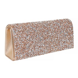Naimo Bling Shiny Rhinestone Wedding Evening Party Clutch Handbag Purse (Champagne)