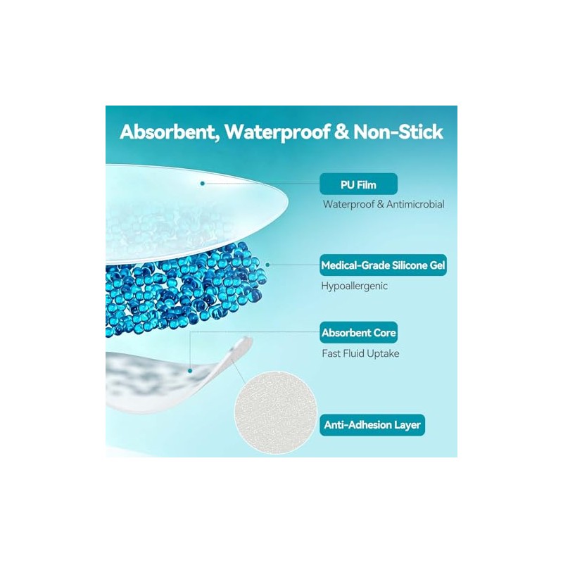 Dimora Waterproof Silicone Bandages for Sensitive Skin - 20 Count