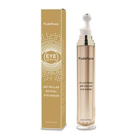 Retinol Eye Cream for Puffiness and Bags Under eyes Treatment Nicotinamide to Repair Fine Lines and Wrinkles Under the Eyes Dark Circles,360° Roller Massage Ball