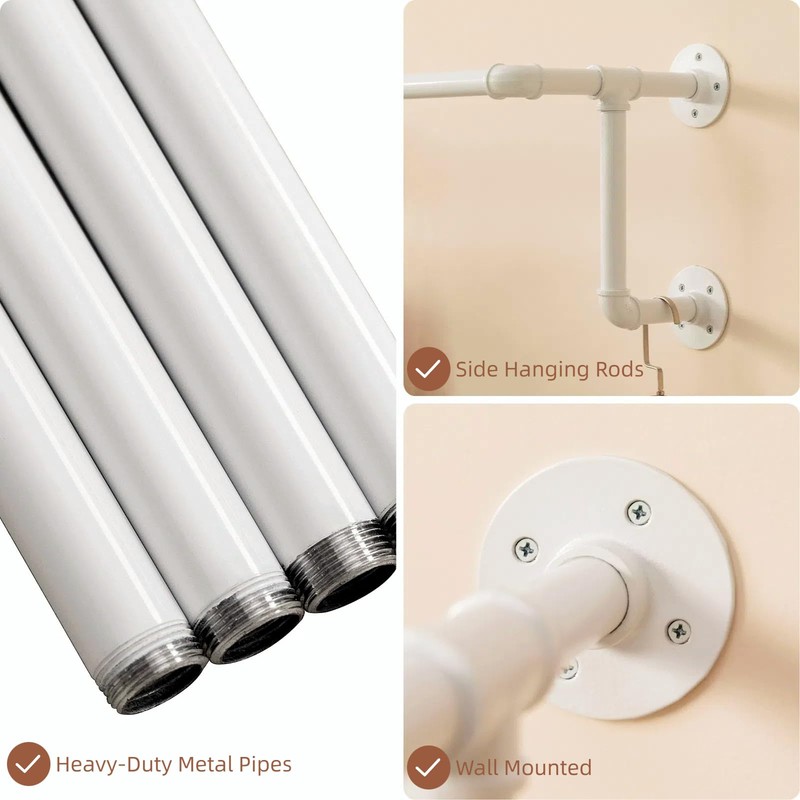 Clothes Racks, Industrial Pipe Clothing Racks for Hanging Clothes, Wall
