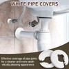 12 Pieces Water Pipe Covers, White Radiator Pipe Collars, Plastic
