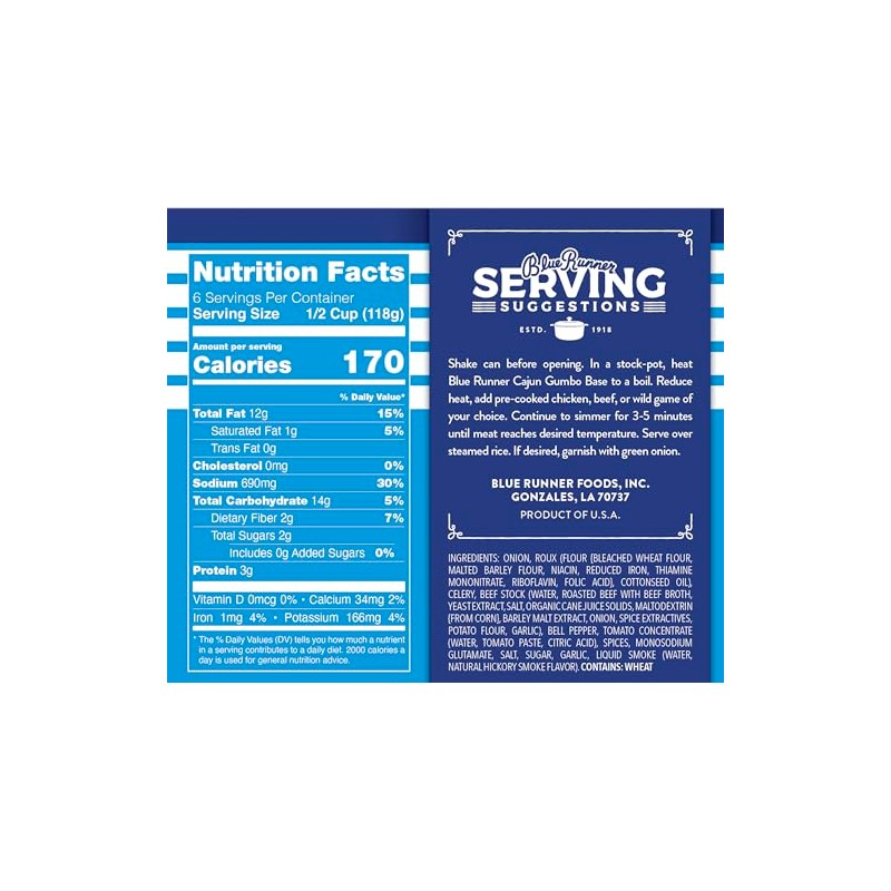 Blue Runner—Wild Game Gumbo Base—25 Ounce Can (Pack of 6)