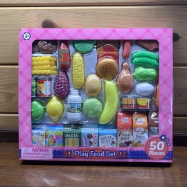 Farmer's Market New Children's Kitchen Pretend Play Food Set 50 Pieces Fruits Vegetables More