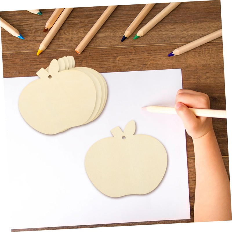 jojofuny 1 Set Apples Shaped Wooden Cutouts DIY Wooden Boards