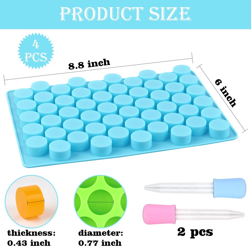 Sakolla Round Candy Molds Silicone, 220 Cavities Mini Cylinder Molds
