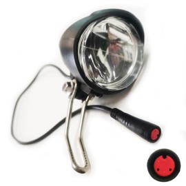 NULKOMMA Electric Bike Headlight for Night Riding LED Front Light Suitable for 24V 36V 48V Battery Controller Waterproof 2-pin Female Connector LED Light for E-Bike Scooter