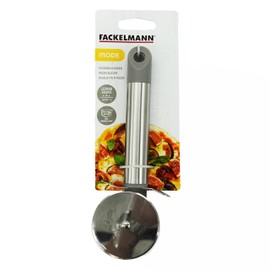 Fackelmann MODE Pizza Cutter, Pizza Wheel, Slicer, With Hanging Loop, Stainless Steel, 19.5x7x2cm, Grey & Silver