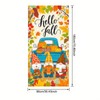 BlissYard Hello Fall Door Cover Thanksgiving Backdrop Gnomes Blue Truck