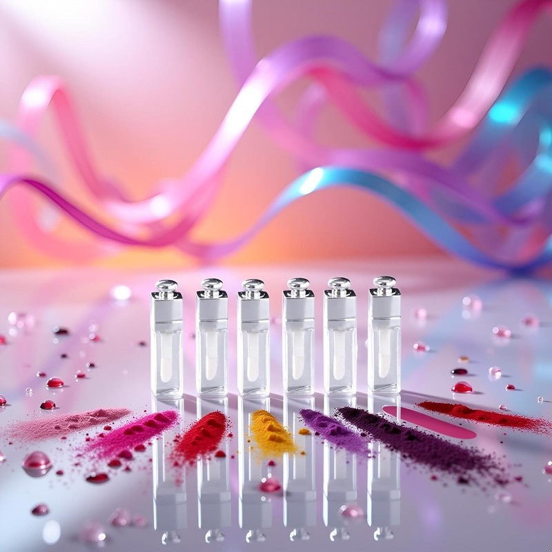 6 contenitori vuoti da 3 ml per lucidalabbra, trasparenti, ricaricabili,
