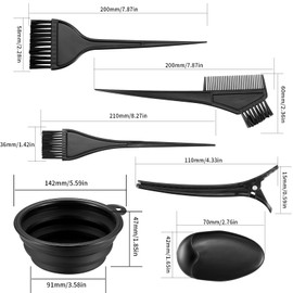 VARHHUXHA 22 Piece Hair Dye Brush Set, Hair Dye Set, Hair Dyeing Accessories, Including Colouring Brush, Hair Dye Bowl, Gloves, Ear Cover, Brush Comb, for DIY Salon