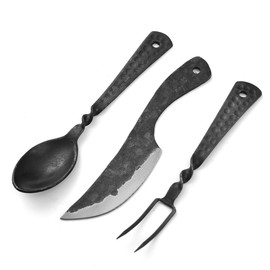 Generisch LARP 622EA Medieval Cutlery Set, 3-Piece Cutlery Set with Bag