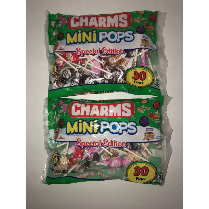 Charms Christmas Lollipops Mini Pops-SPECIAL EDITION Charms Sucker Candy-2 Bags