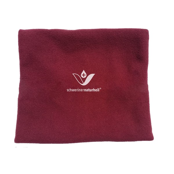schwerinernaturheil Moor Heat Cushion 22 x 19 cm with Fleece Cover in Blackberry, Hot Water Bottle, Heating Pad, Heat Compress