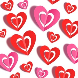 60 Pcs Valentines Day Wall Decals, 3D Valentines Day Stickers Heart Wall Stickers Romantic, Valentine Day Decorations for Office, Home & Party & Bedroom (Hollow Type)