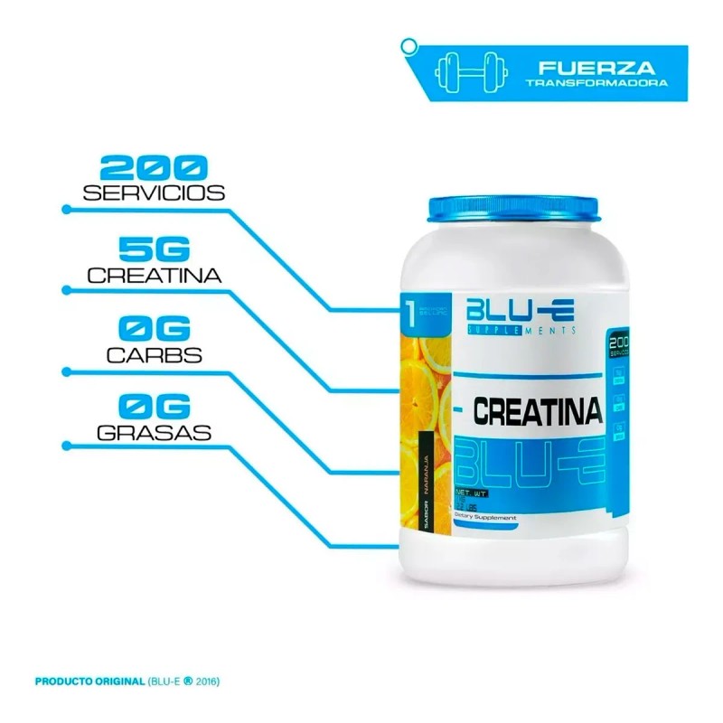 Blu-e Creatina Monohidratada 1kg Varios Sabores Naranja