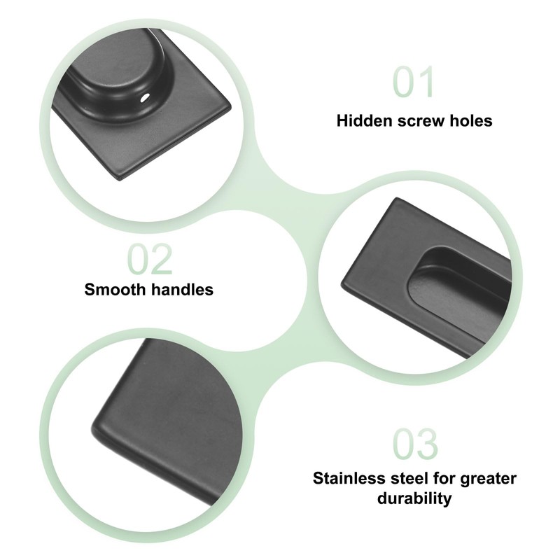 M METERXITY 1-Pack Recessed Finger Pulls, 4.72 Inch Stainless Steel
