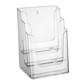 ogoPLUS 3 Tier Brochure Holder DIN A4 Portrait Format / Multiple Brochure Stand, Flyer Stand, Flyer Holder, Advertising, Stand, Table Brochure Stand, Wall Mounting, Brochure Box