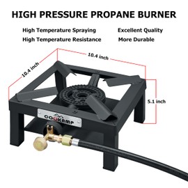 COOKAMP Propane Burner Angle Iron Camp Stove with CSA Listed Regulator and 4ft Hose (SA1200v2)