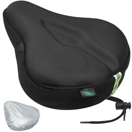 Zacro Bike Seat Cushion - Gel Padded Bike Seat Cover for Men Women Comfort, Extra Soft Exercise Bicycle Seat Compatible with Peloton, Outdoor & Indoor