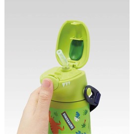 Skater SSH4D-A 3D Stainless Steel Drinking Drinking Bottle, 12.5 fl oz (370 ml), Vacuum Double Layer, For Cold Insulation, Dinosaurus