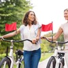 Happyyami 2pcs Bicycle Motorcycle Handlebar Flagpole Stand Racing Outdoor Flag